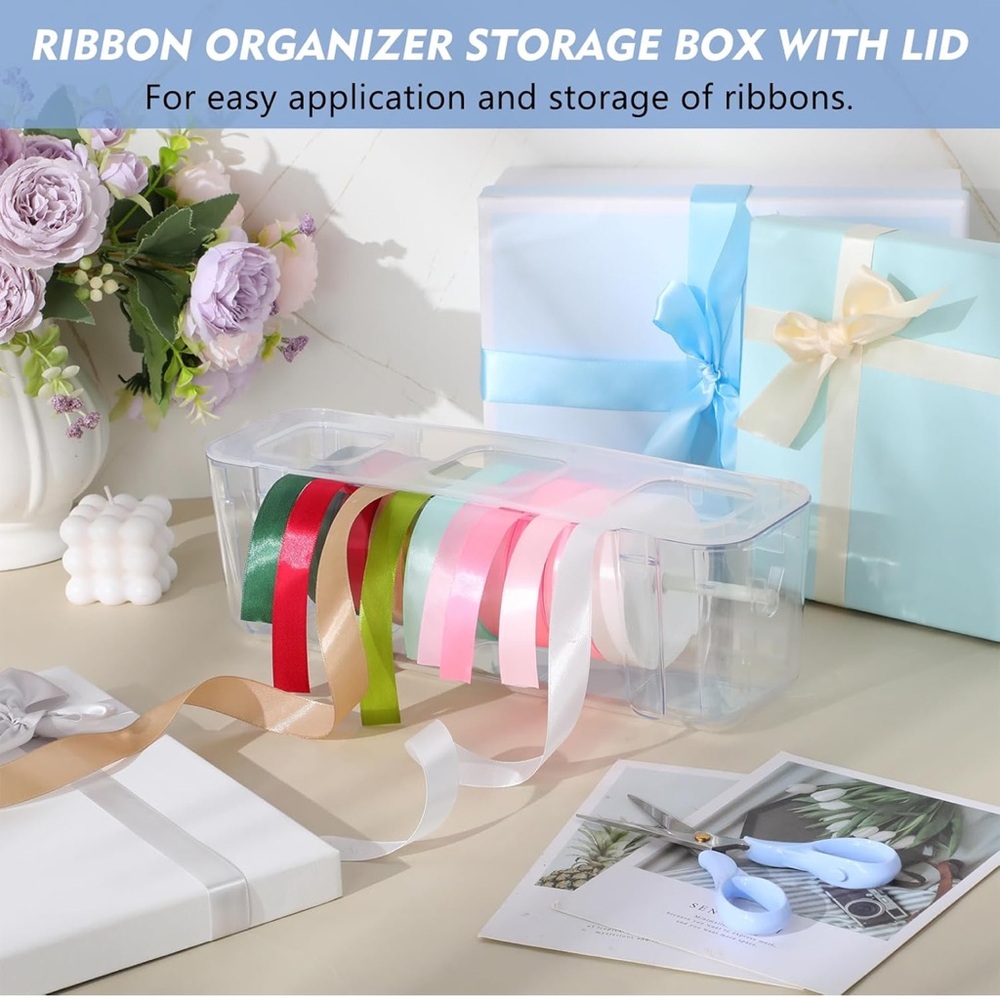 Amazon Transparent Ribbon Storage Boxes with Lid